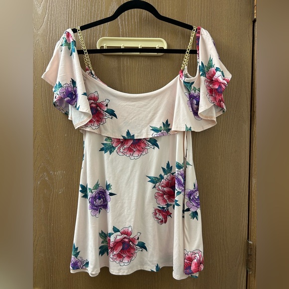 Top Fashion of New York Tops - Cold Shoulder Floral Shirt